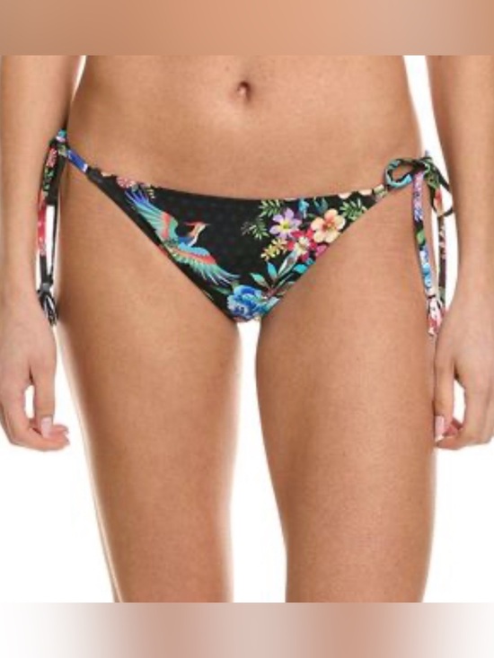 Johnny Was Other - Johnny Was Peacock Low Rise Bikini Bottom Self Tie Sides Floral Print Size Small